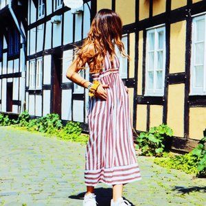 Striped Urban Outfitters Halter Jumpsuit (S)